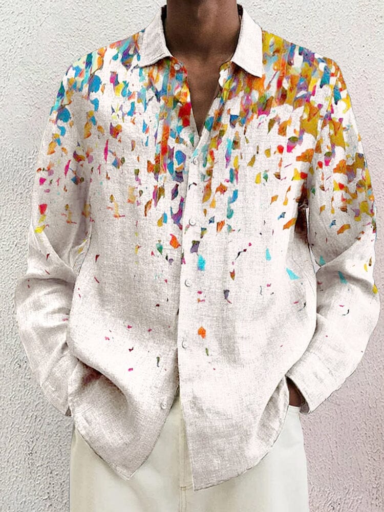 Men's Soft Cotton Linen Button-Down Shirt