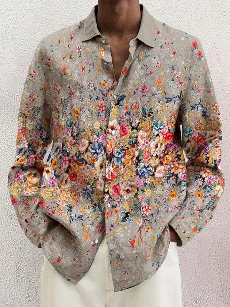 Men's Soft Cotton Linen Button-Down Shirt