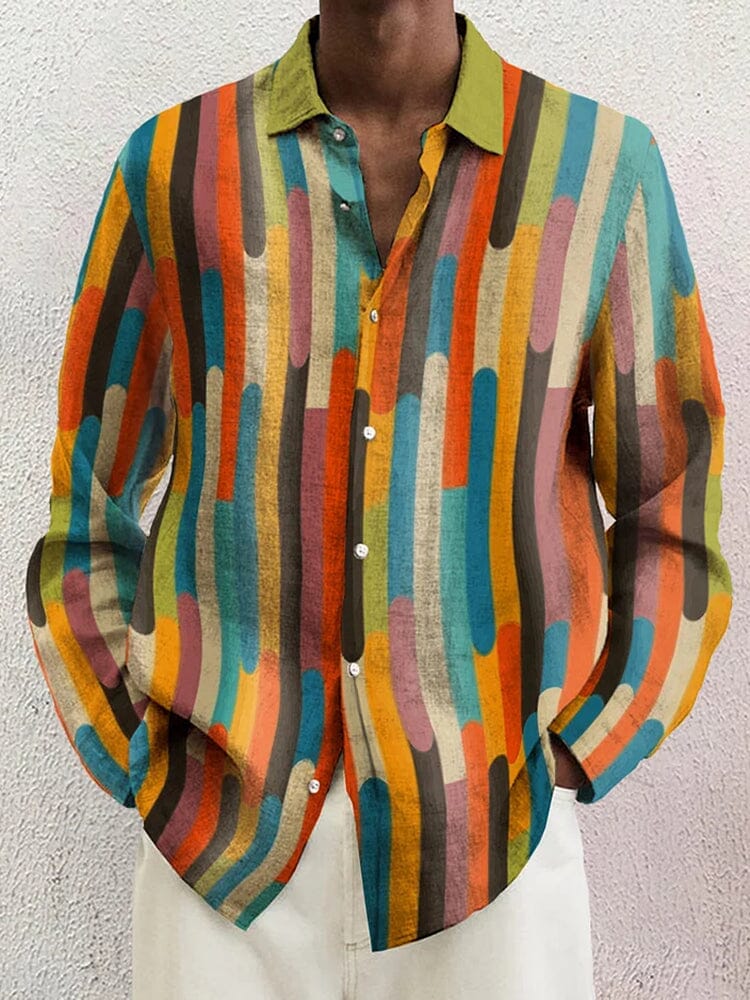 Men's Soft Cotton Linen Button-Down Shirt