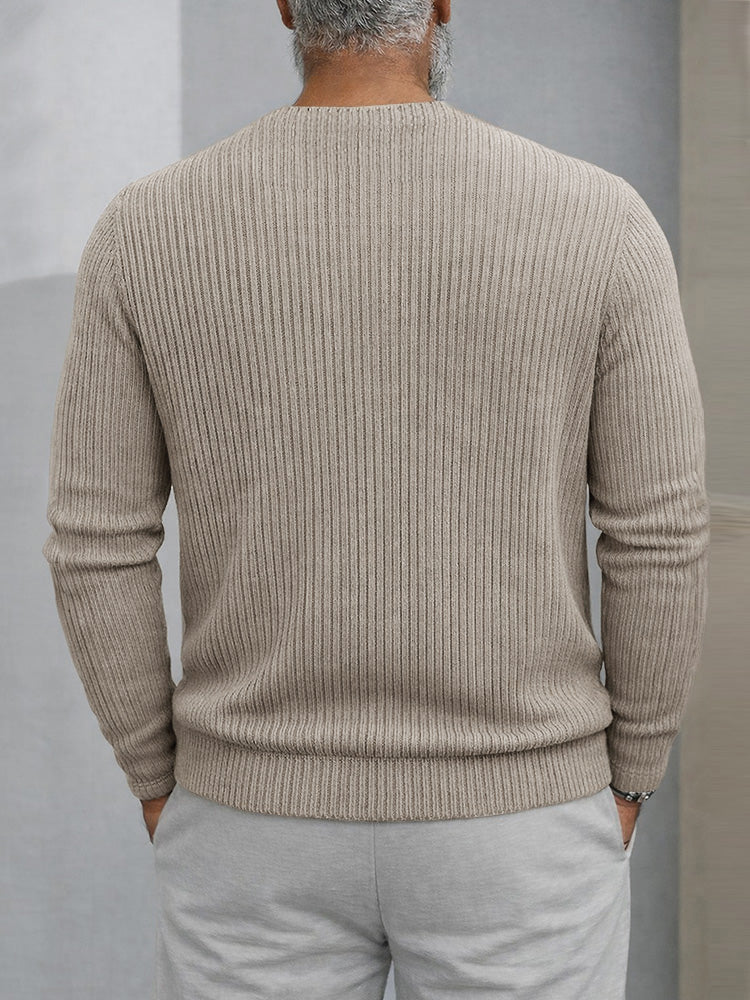 Men's Soft Knit Cross Placket Pullover Sweater