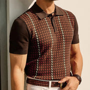 Men's Soft Knit Houndstooth Polo Shirt