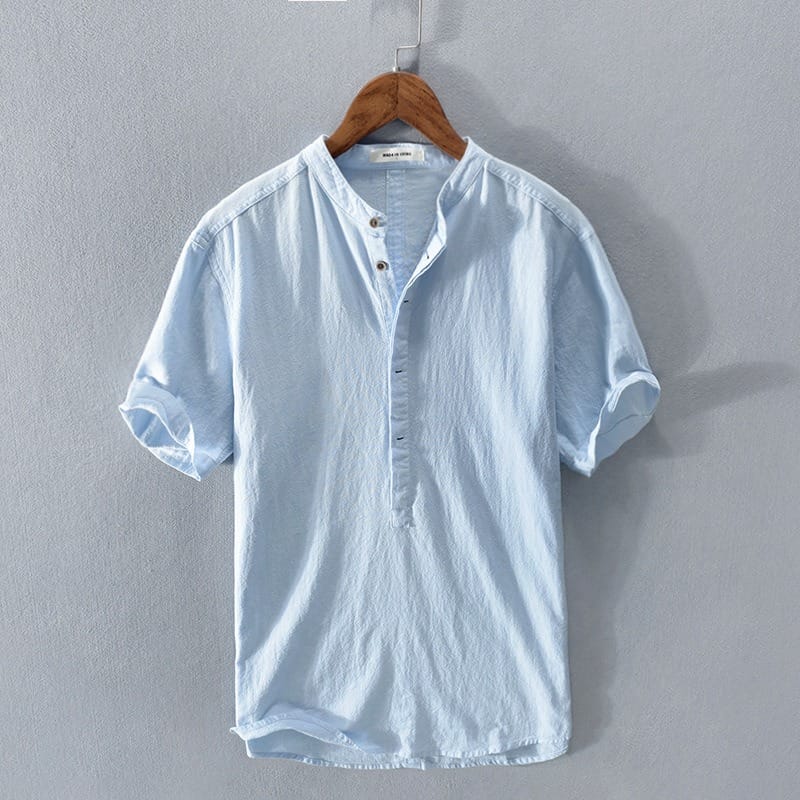 Men's Soft Linen Blend Short-Sleeve Shirt