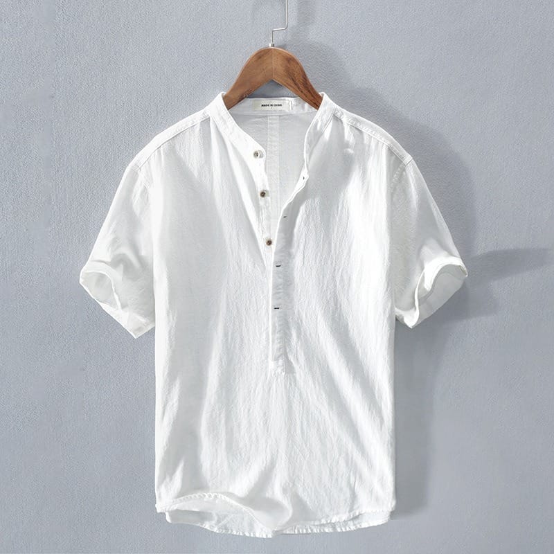 Men's Soft Linen Blend Short-Sleeve Shirt