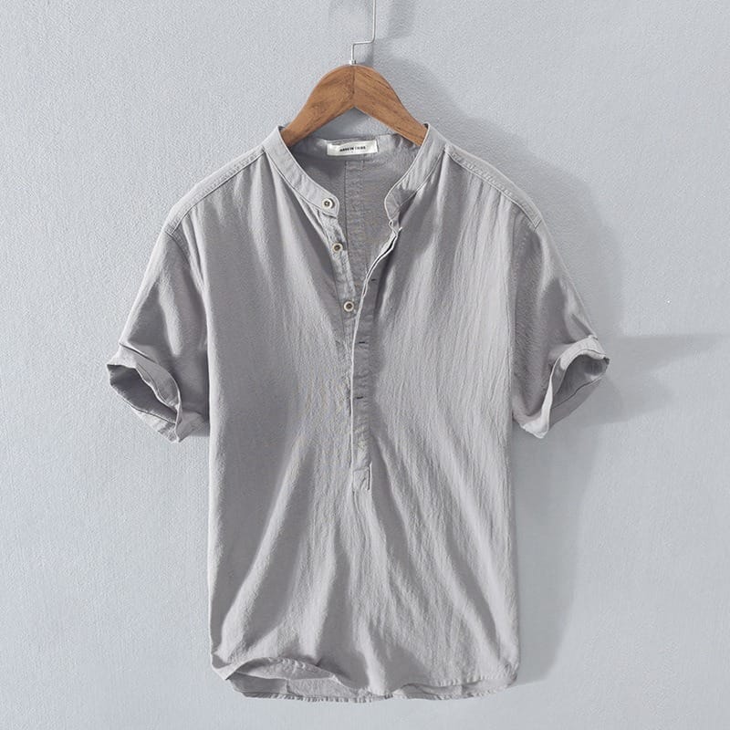 Men's Soft Linen Blend Short-Sleeve Shirt