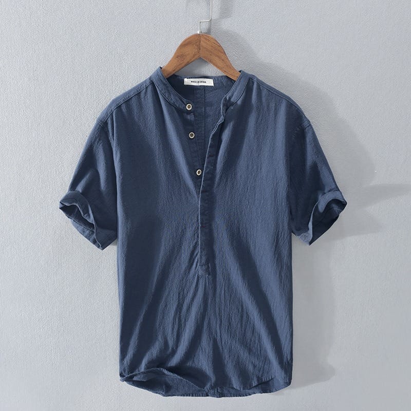 Men's Soft Linen Blend Short-Sleeve Shirt