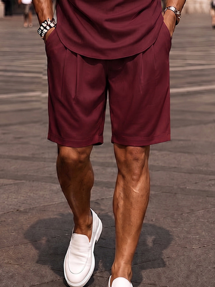Men's Soft Polyester Casual Two Piece Summer Set