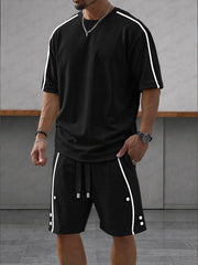 Men's Soft Polyester Cotton Athleisure Sports Set