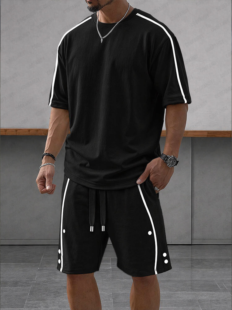 Men's Soft Polyester Cotton Athleisure Sports Set