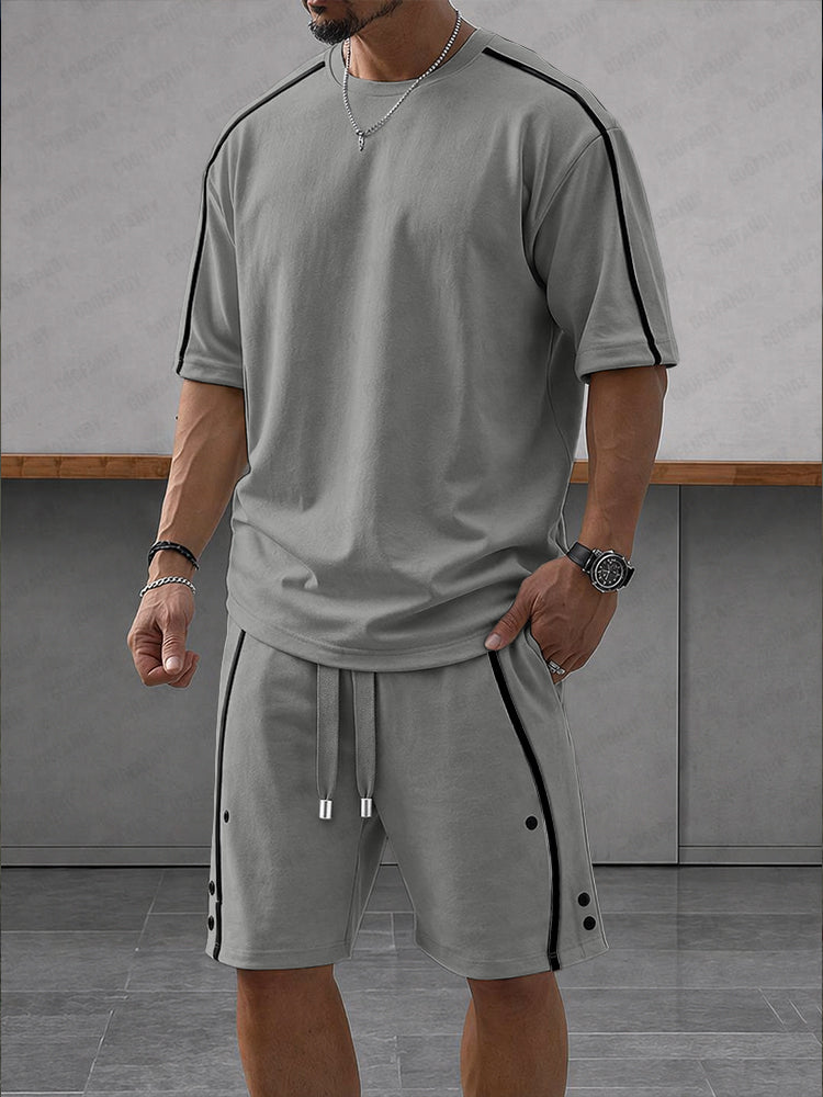 Men's Soft Polyester Cotton Athleisure Sports Set