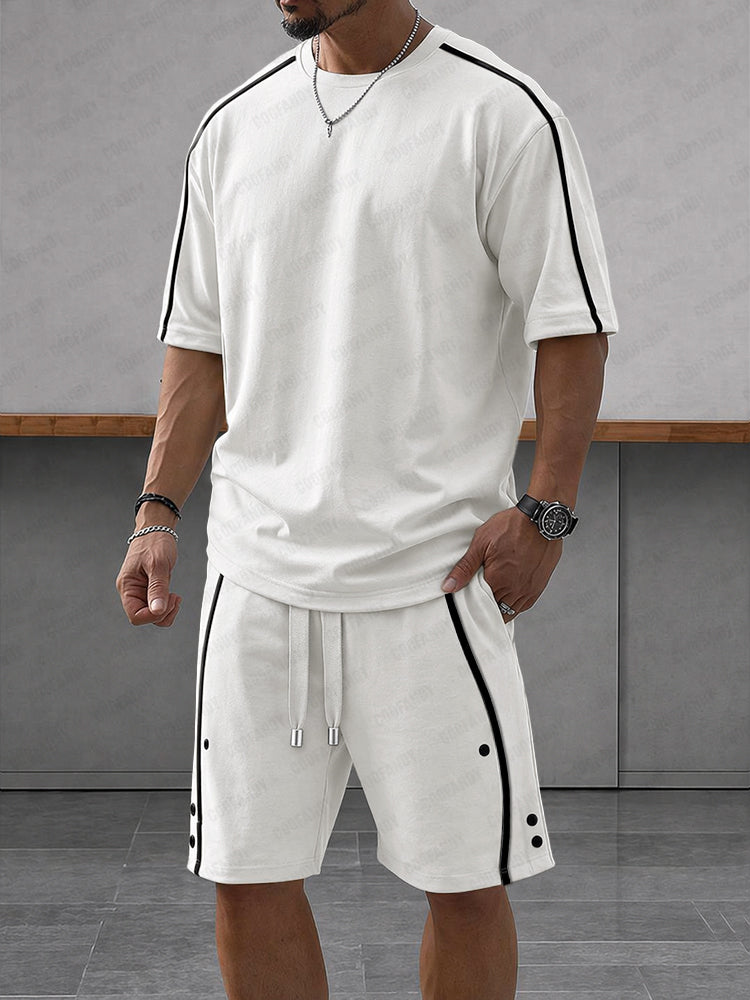 Men's Soft Polyester Cotton Athleisure Sports Set