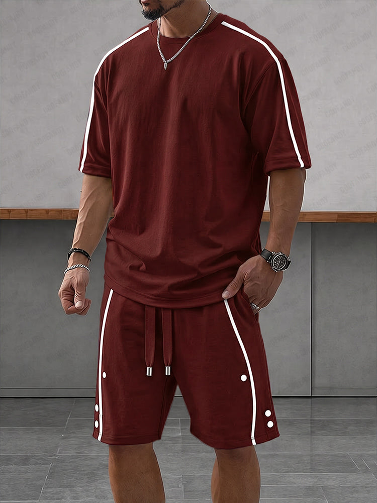 Men's Soft Polyester Cotton Athleisure Sports Set