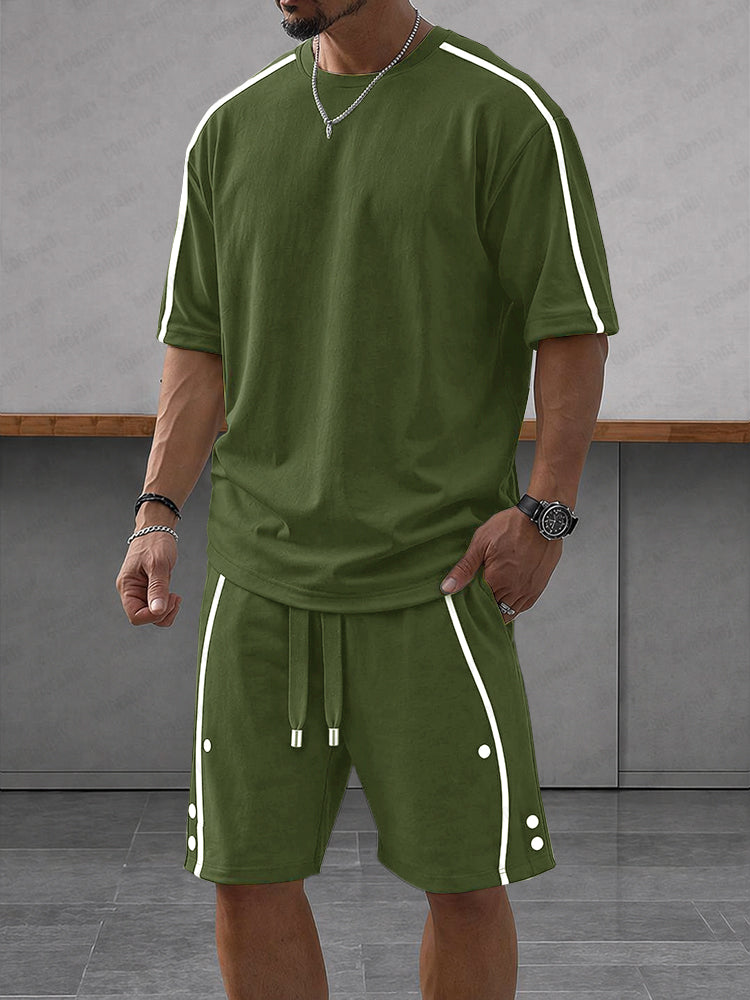 Men's Soft Polyester Cotton Athleisure Sports Set