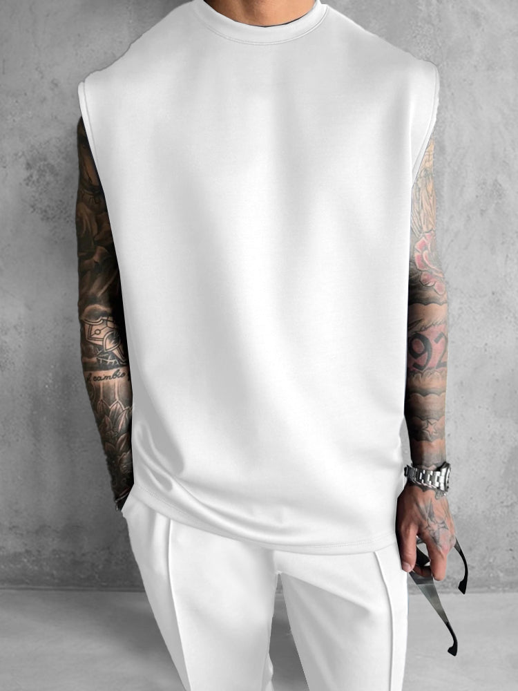 Men's Soft Polyester Tank Top and Pants Set