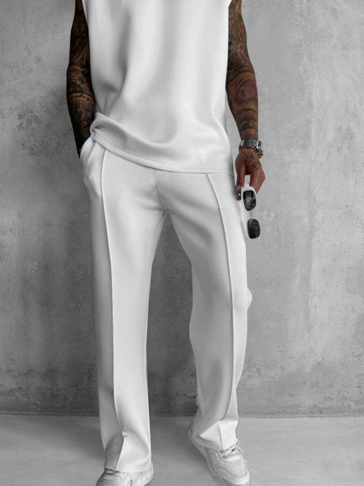 Men's Soft Polyester Tank Top and Pants Set