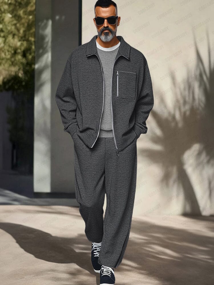 Men's Soft Touch Athleisure Jacket Set