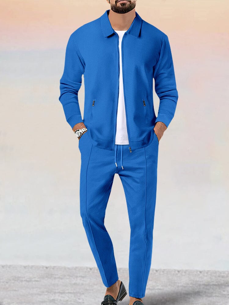 Men's Soft Waffle Jacket and Pants Set