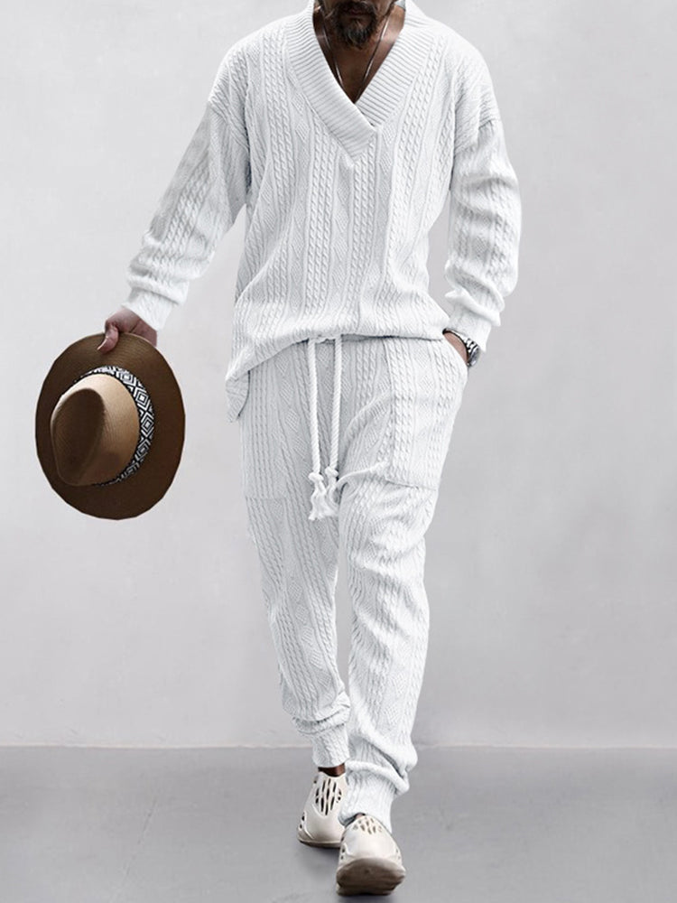 Men's Stretchy Jacquard Athleisure Set