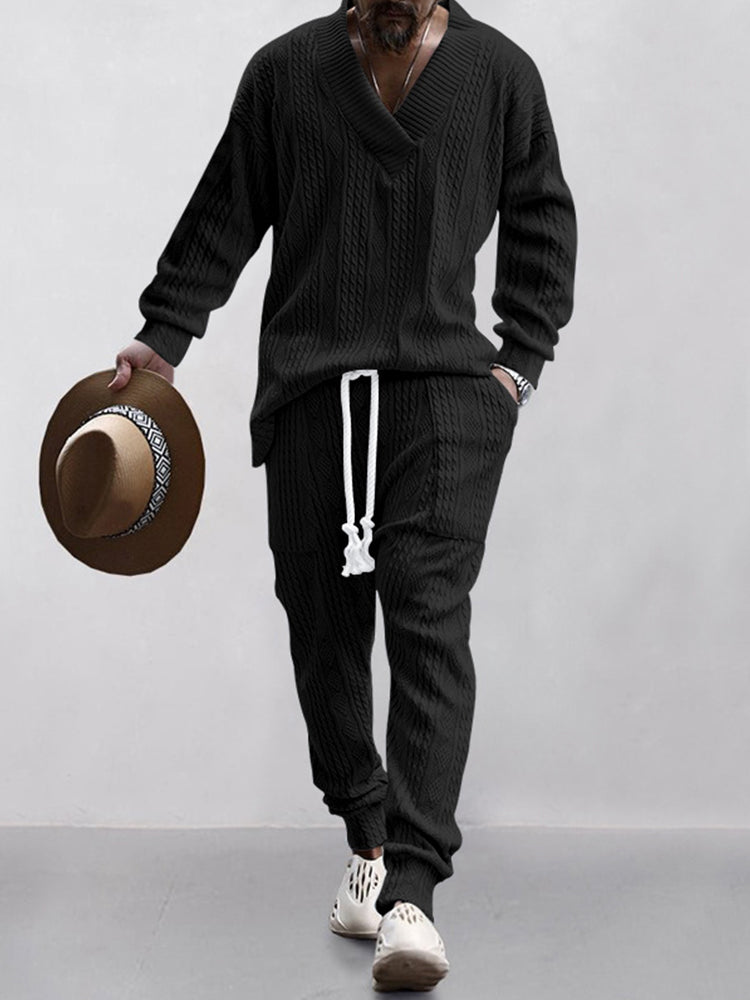 Men's Stretchy Jacquard Athleisure Set