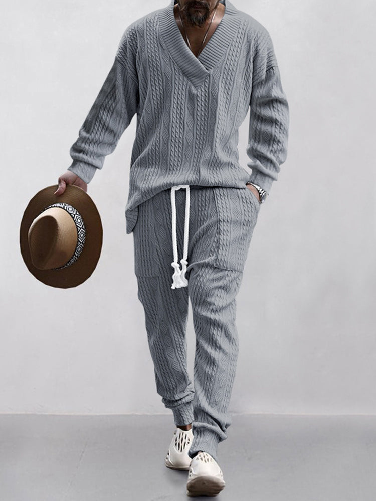 Men's Stretchy Jacquard Athleisure Set
