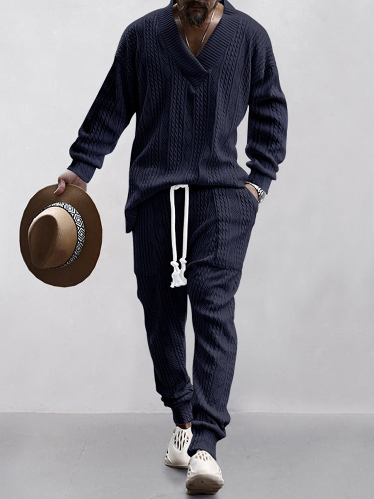 Men's Stretchy Jacquard Athleisure Set