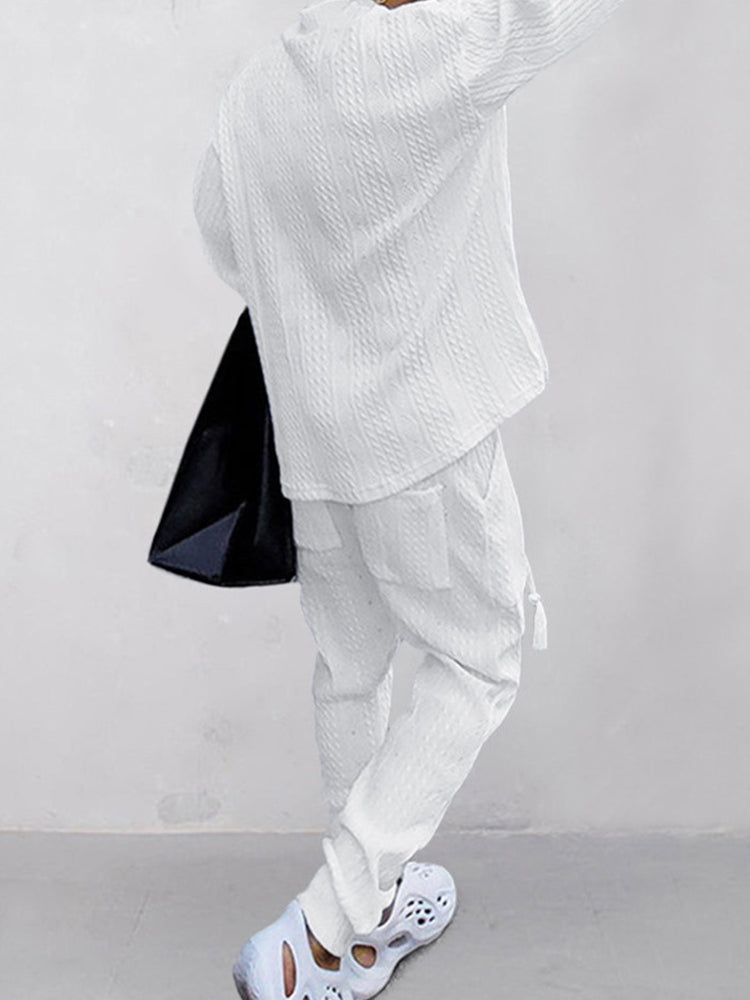 Men's Stretchy Jacquard Athleisure Set
