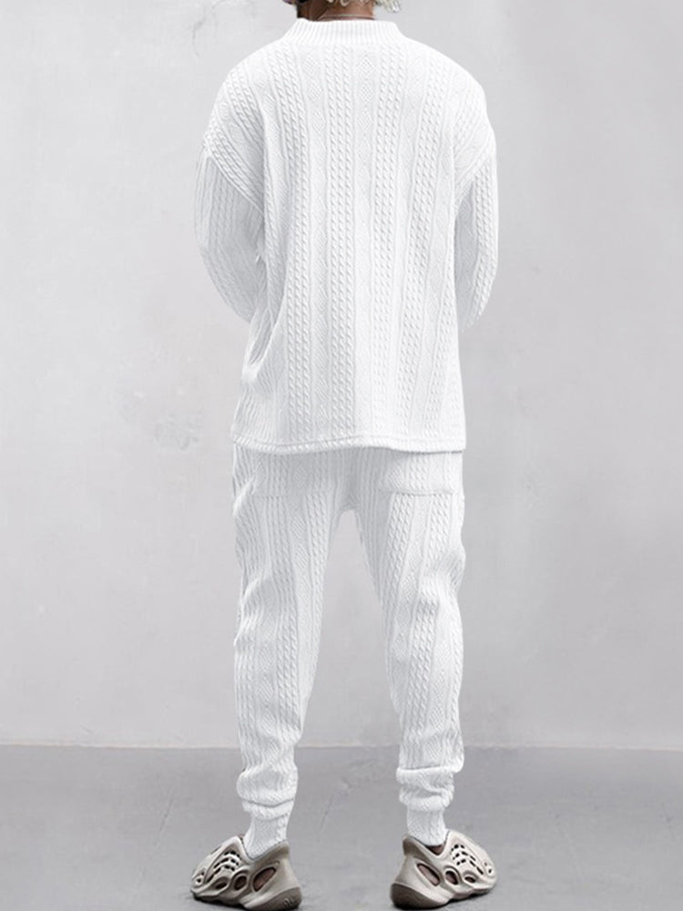 Men's Stretchy Jacquard Athleisure Set