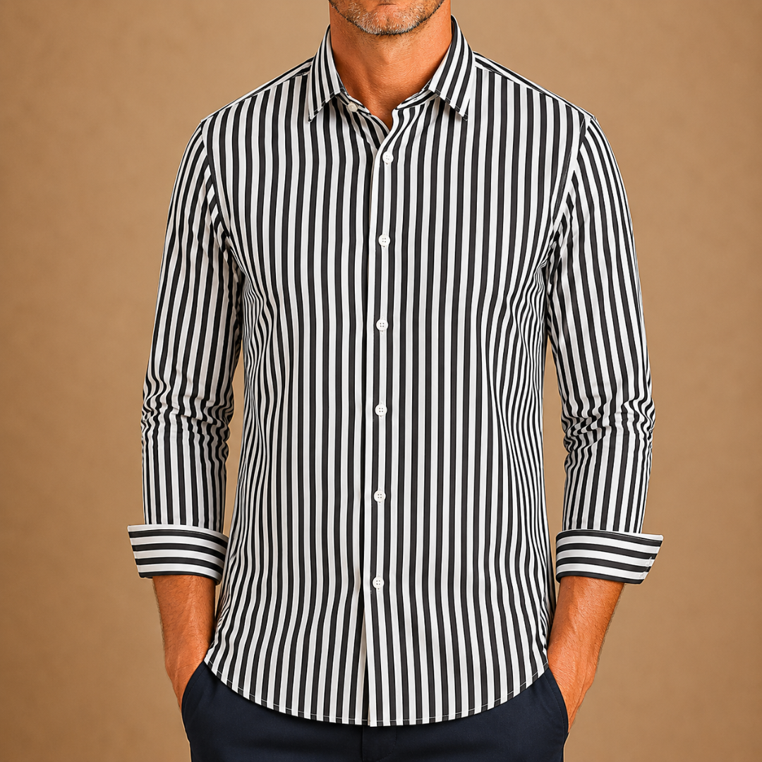 Men's Striped Button-Down Shirt