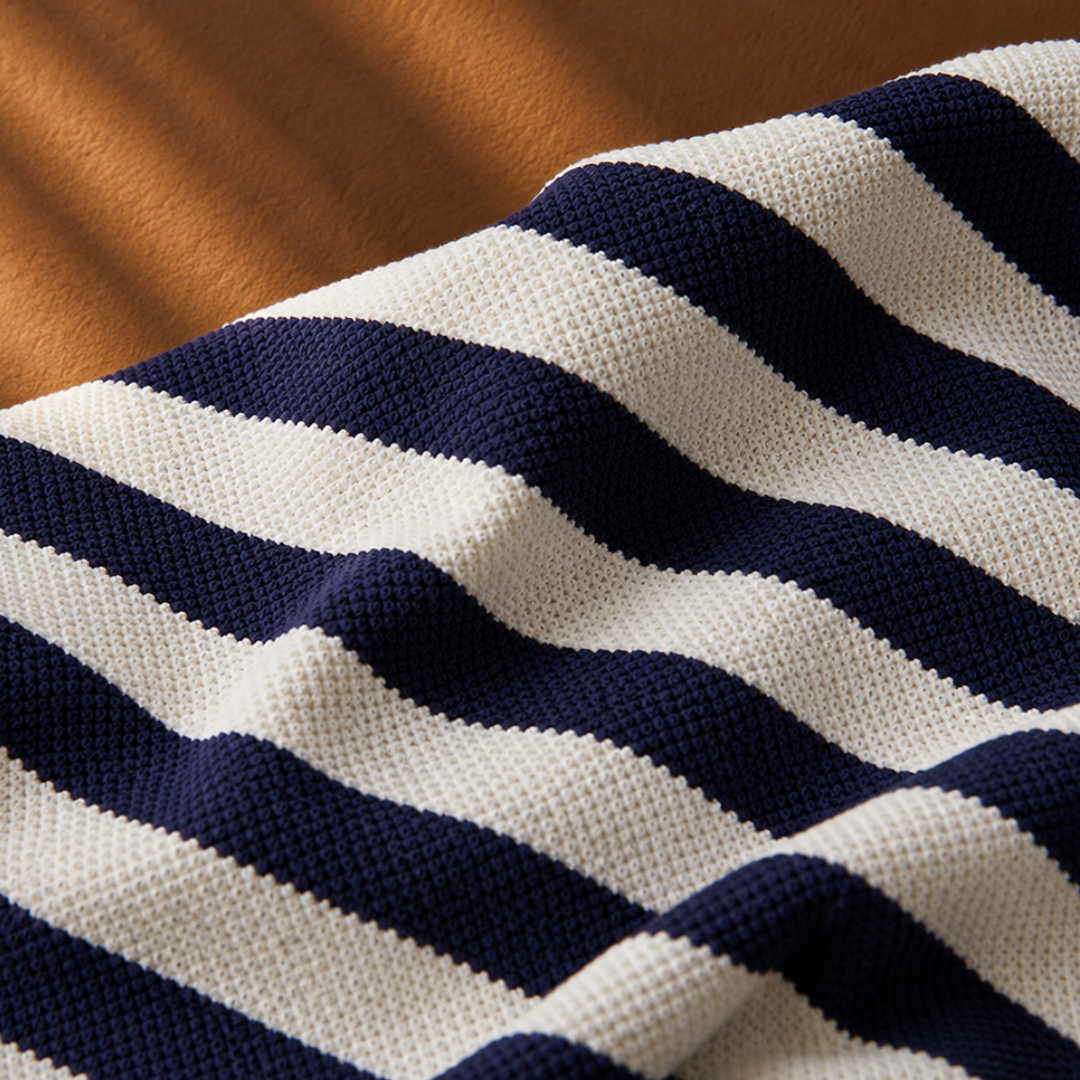 Men's Striped Pique Polo Shirt