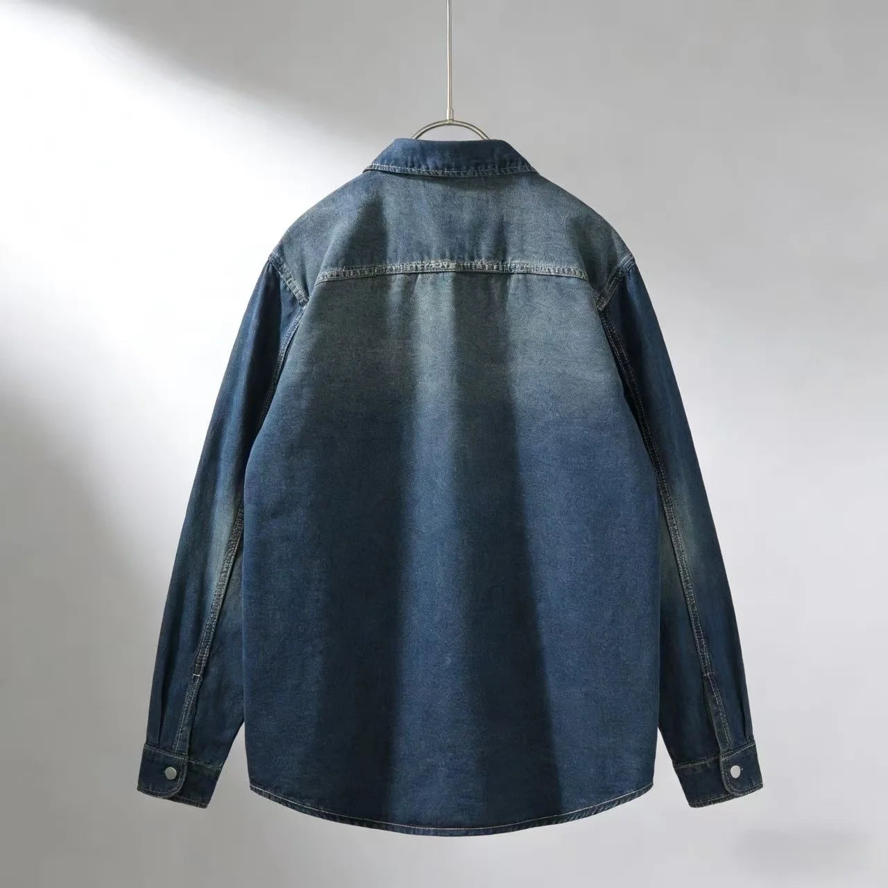 Men's Structured Cotton-Blend Denim Overshirt