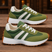 Men's Suede-Look Double Stripe Casual Sneakers