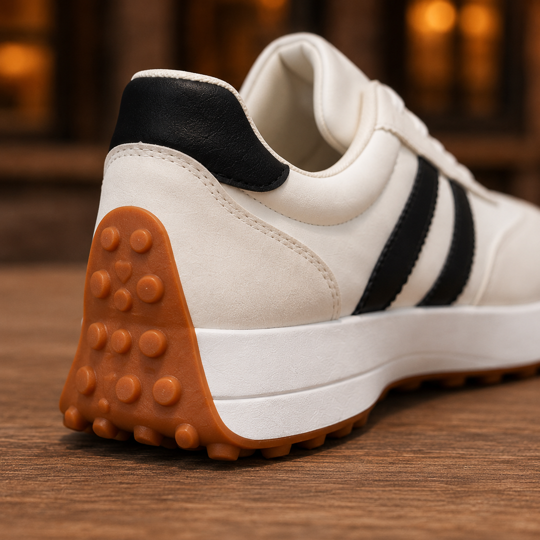 Men's Suede-Look Double Stripe Casual Sneakers