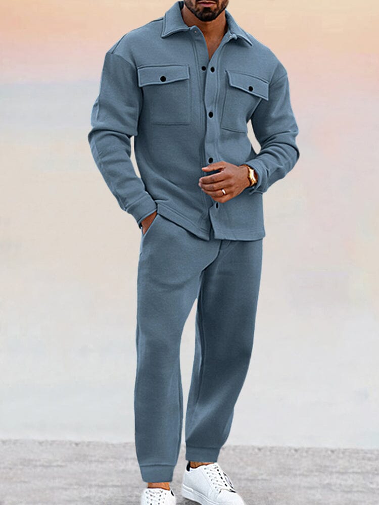 Men's Suede Athleisure 2-Piece Set