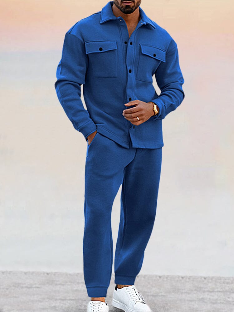 Men's Suede Athleisure 2-Piece Set