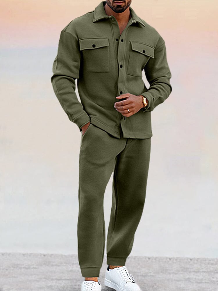 Men's Suede Athleisure 2-Piece Set