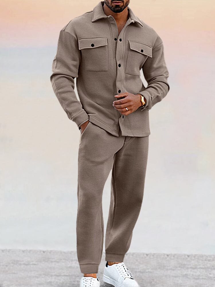 Men's Suede Athleisure 2-Piece Set