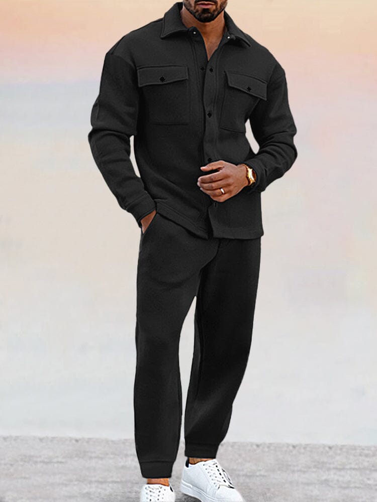 Men's Suede Athleisure 2-Piece Set