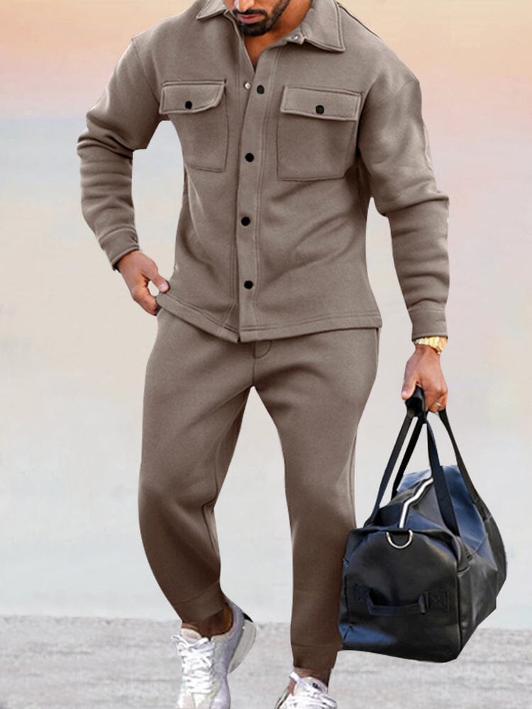Men's Suede Athleisure 2-Piece Set