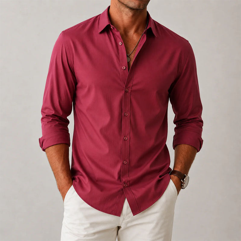 Men's Tailored Cotton Blend Button-Down Shirt