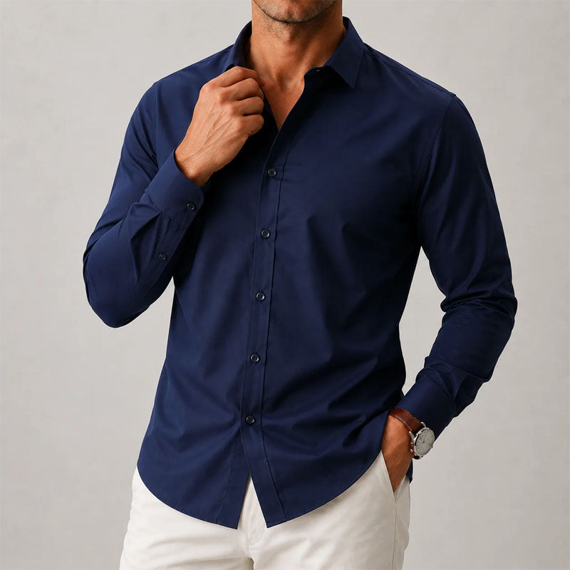 Men's Tailored Cotton Blend Button-Down Shirt