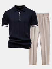 Men's Tailored Zip Polo and Trouser Set