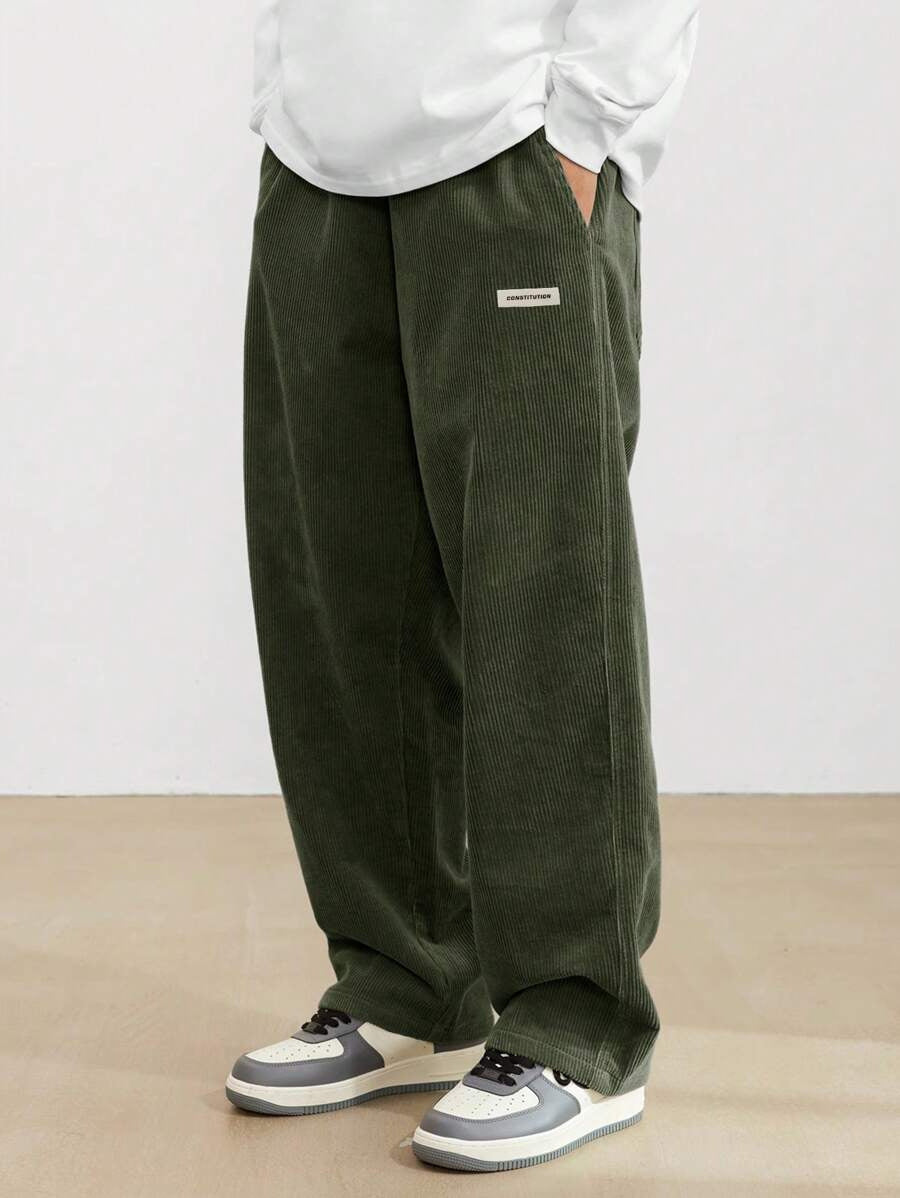 Men's Textured Corduroy Baggy Trousers