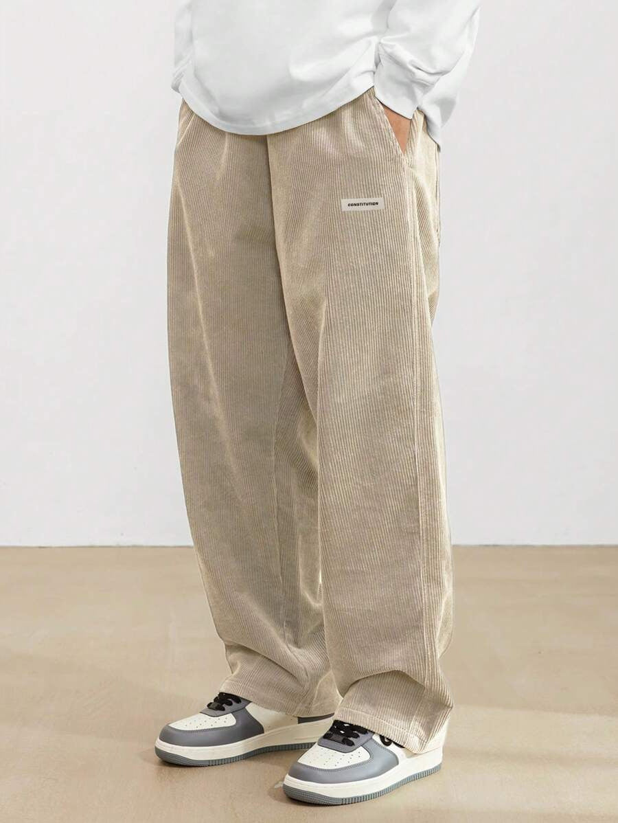 Men's Textured Corduroy Baggy Trousers