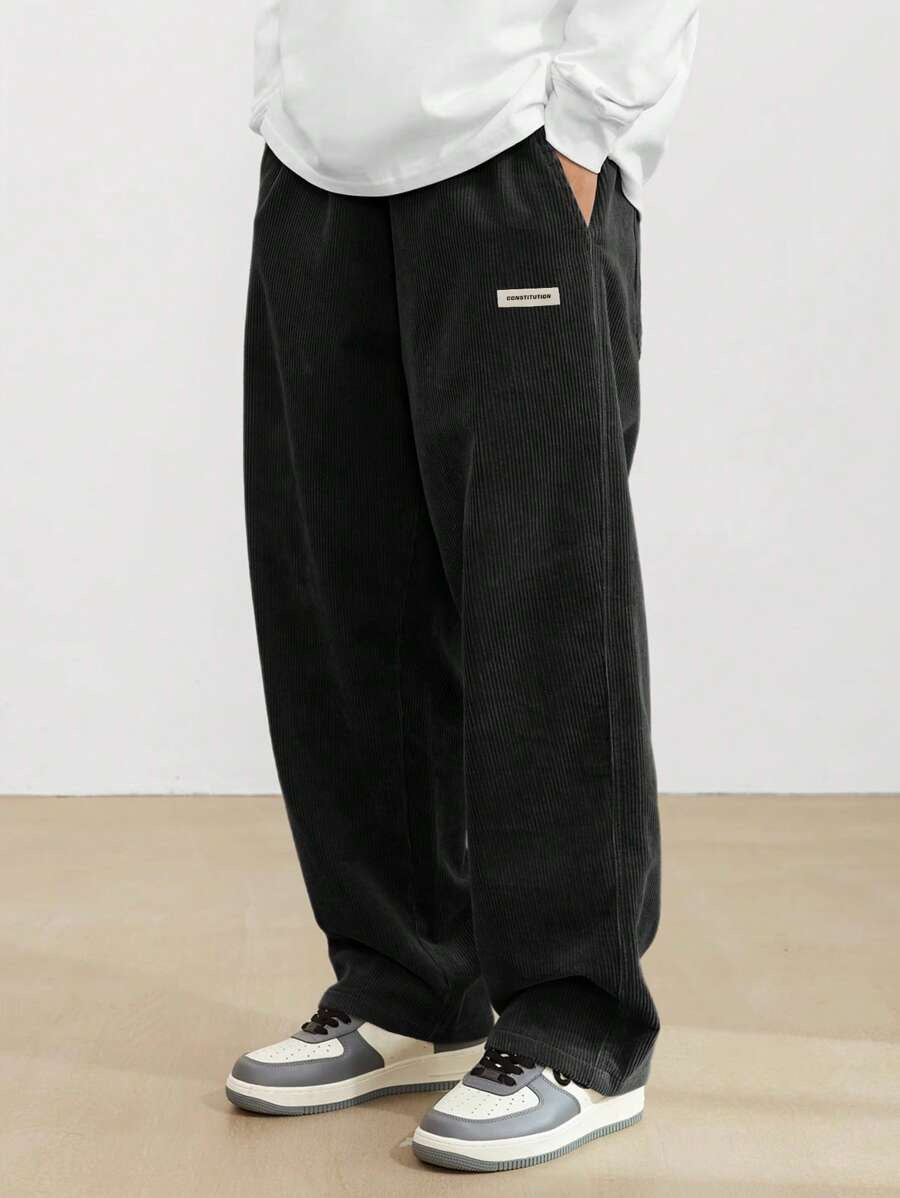 Men's Textured Corduroy Baggy Trousers