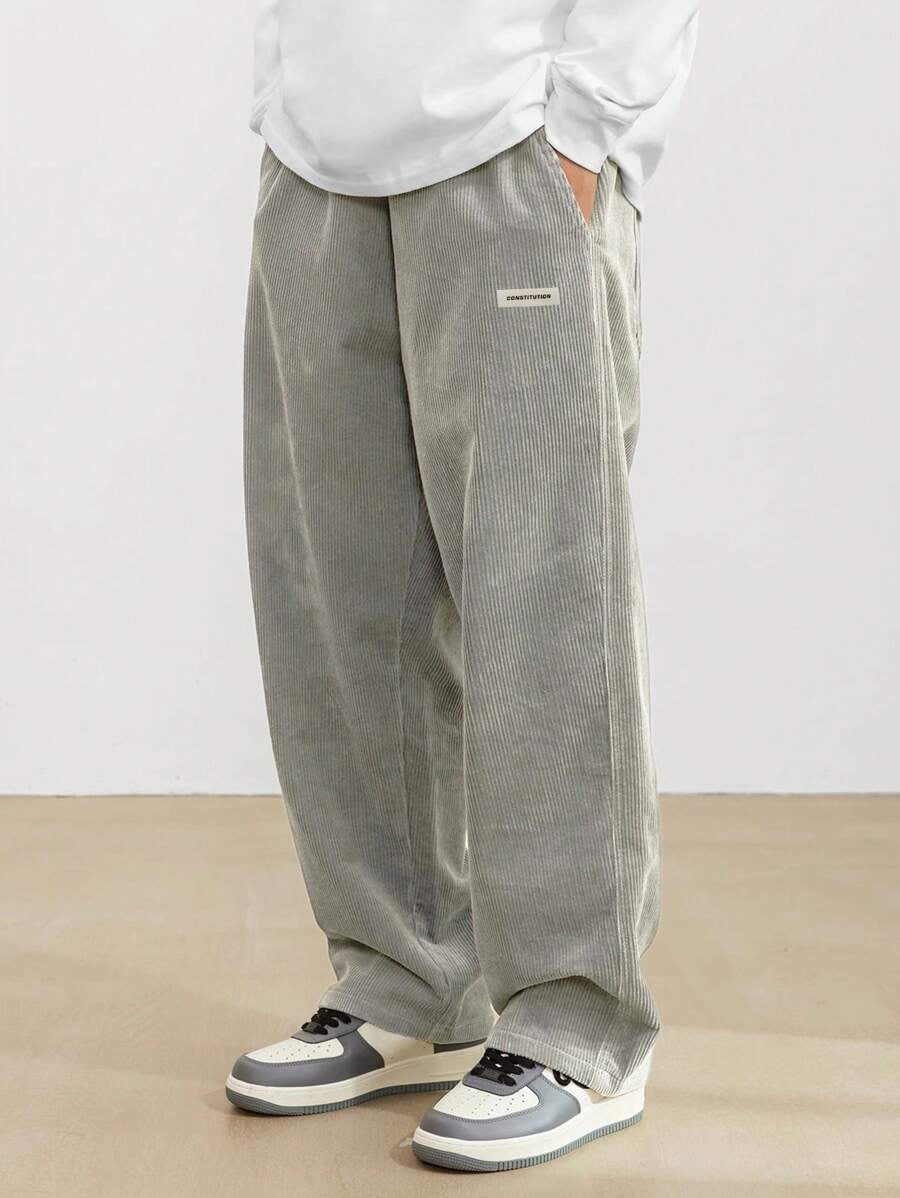 Men's Textured Corduroy Baggy Trousers