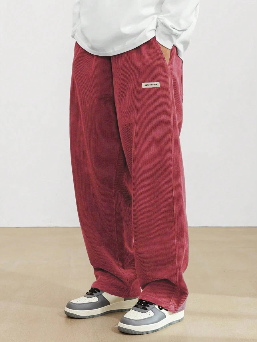 Men's Textured Corduroy Baggy Trousers