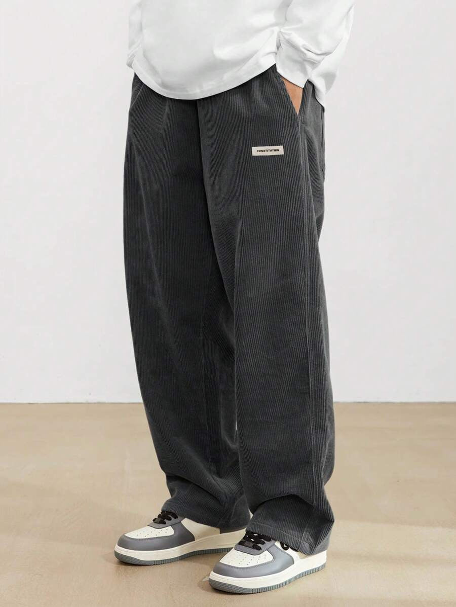 Men's Textured Corduroy Baggy Trousers