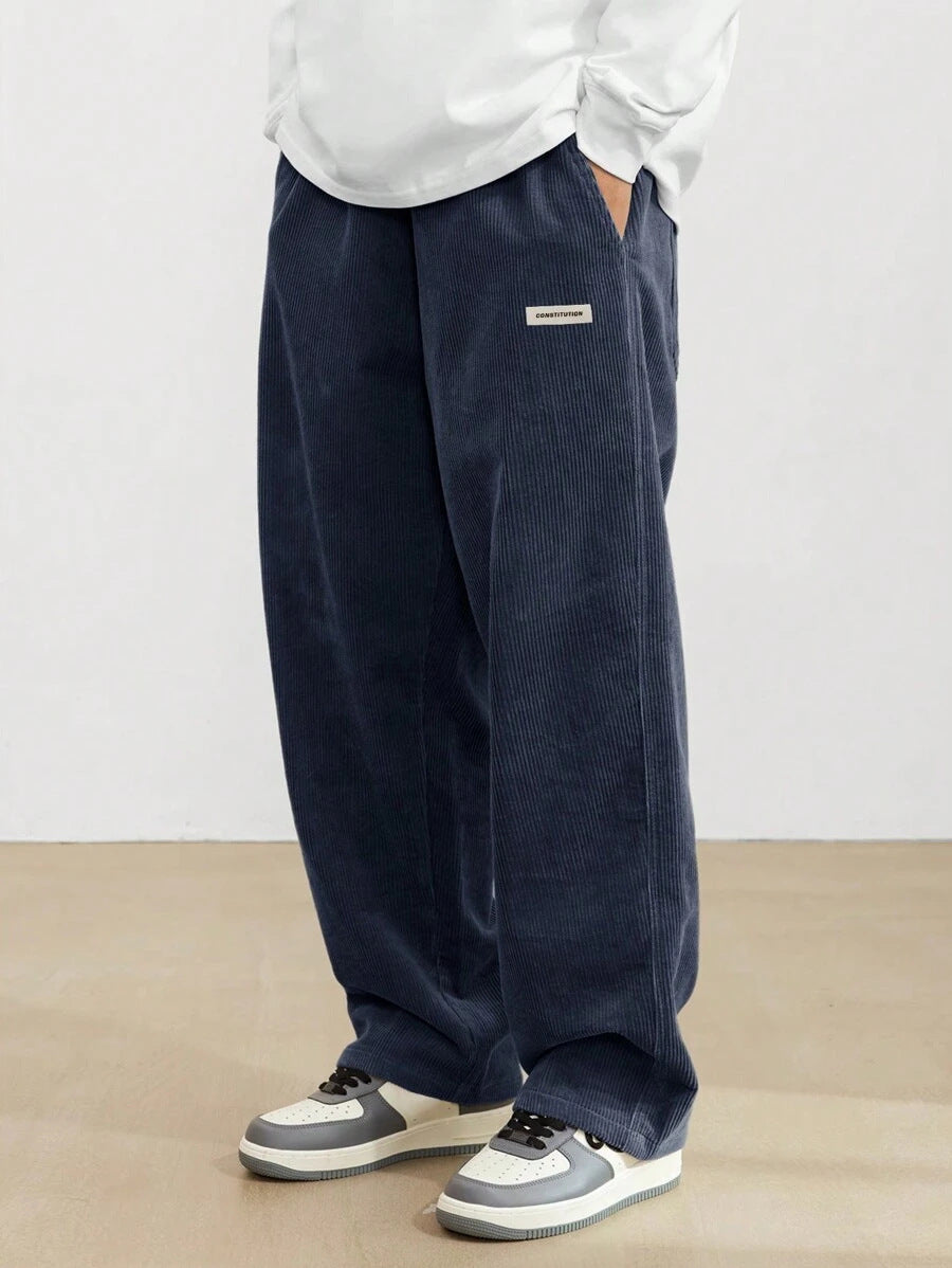 Men's Textured Corduroy Baggy Trousers