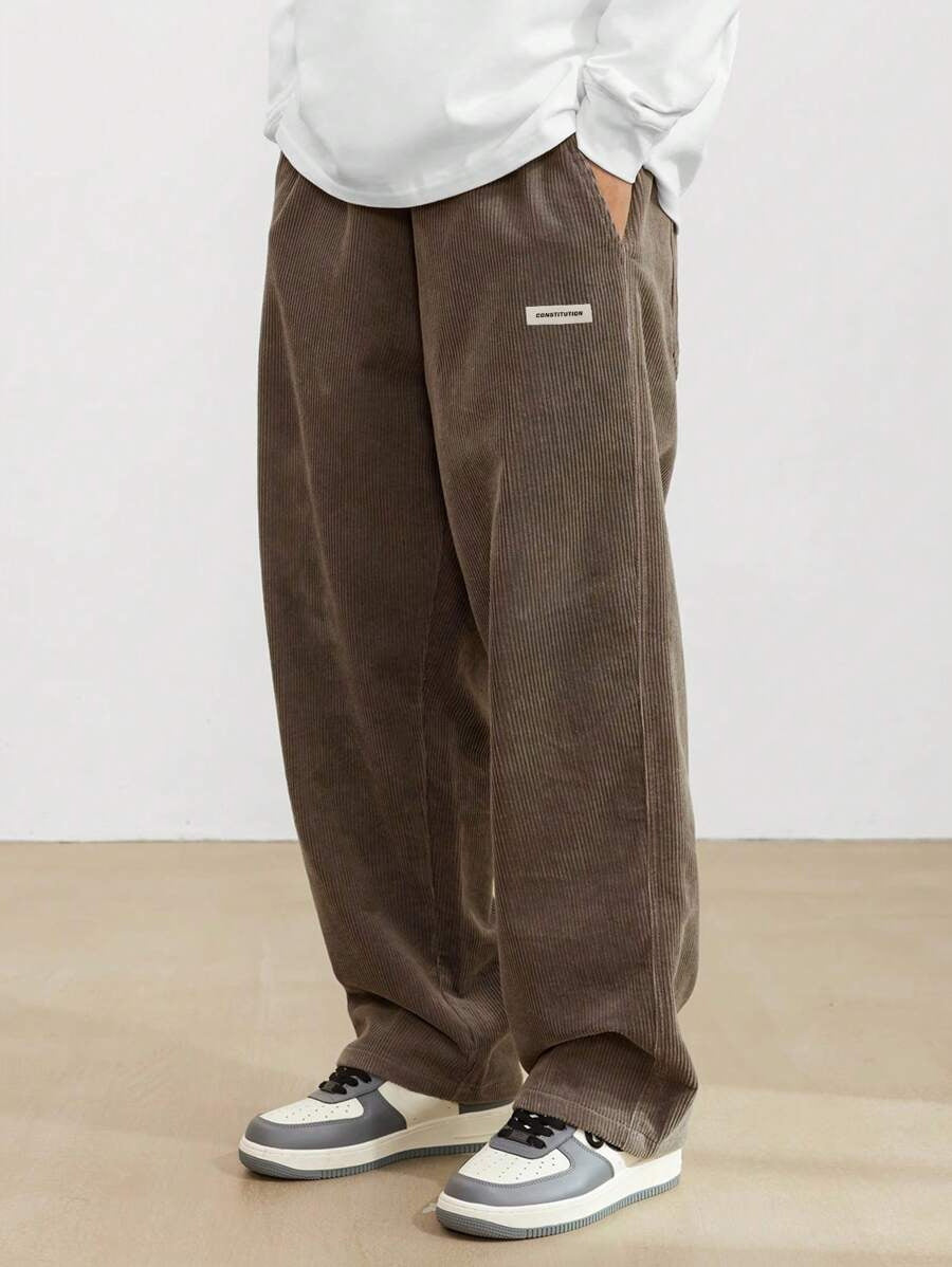 Men's Textured Corduroy Baggy Trousers