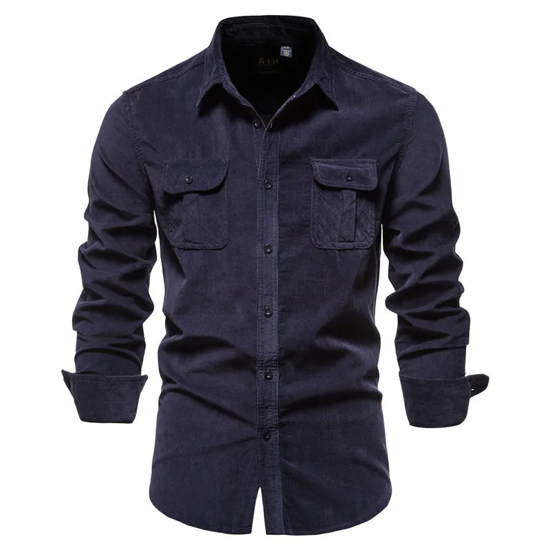 Men's Textured Corduroy Button-Down Shirt