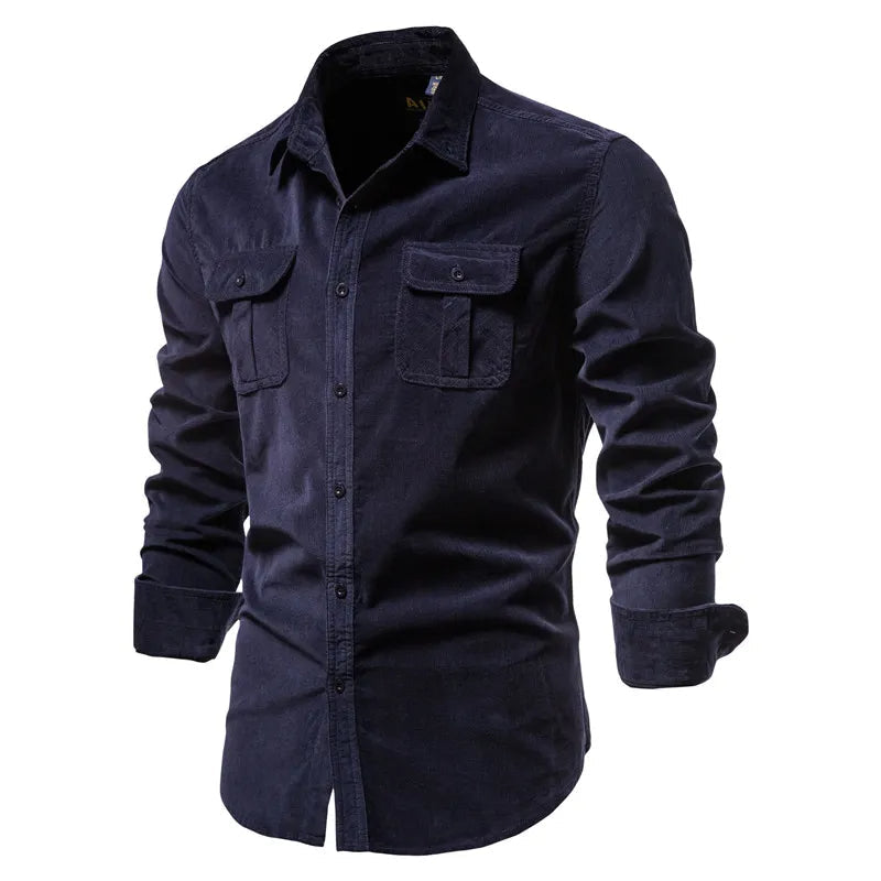 Men's Textured Corduroy Button-Down Shirt